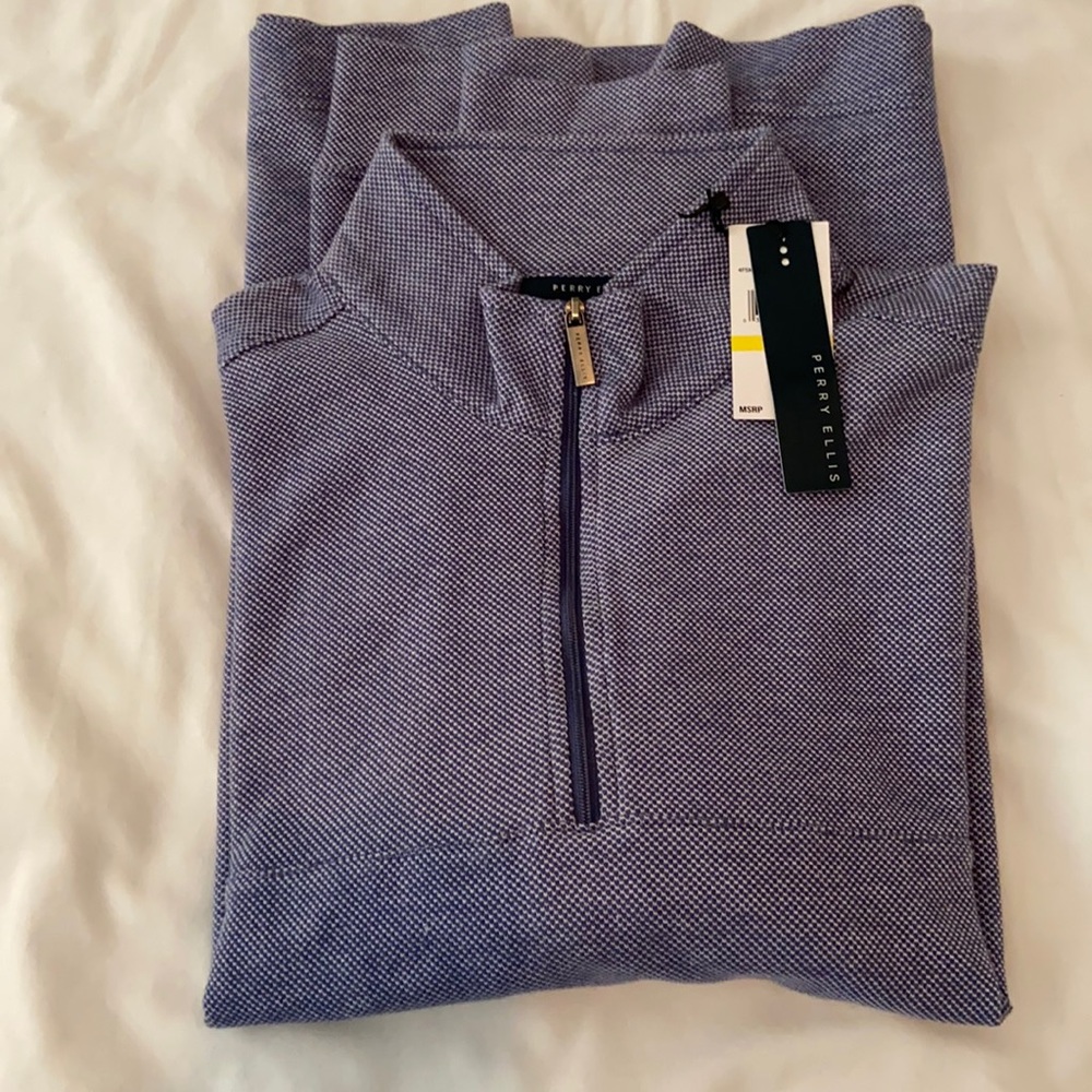Perry Ellis 1/4 Zip Mock Turtleneck Sweater